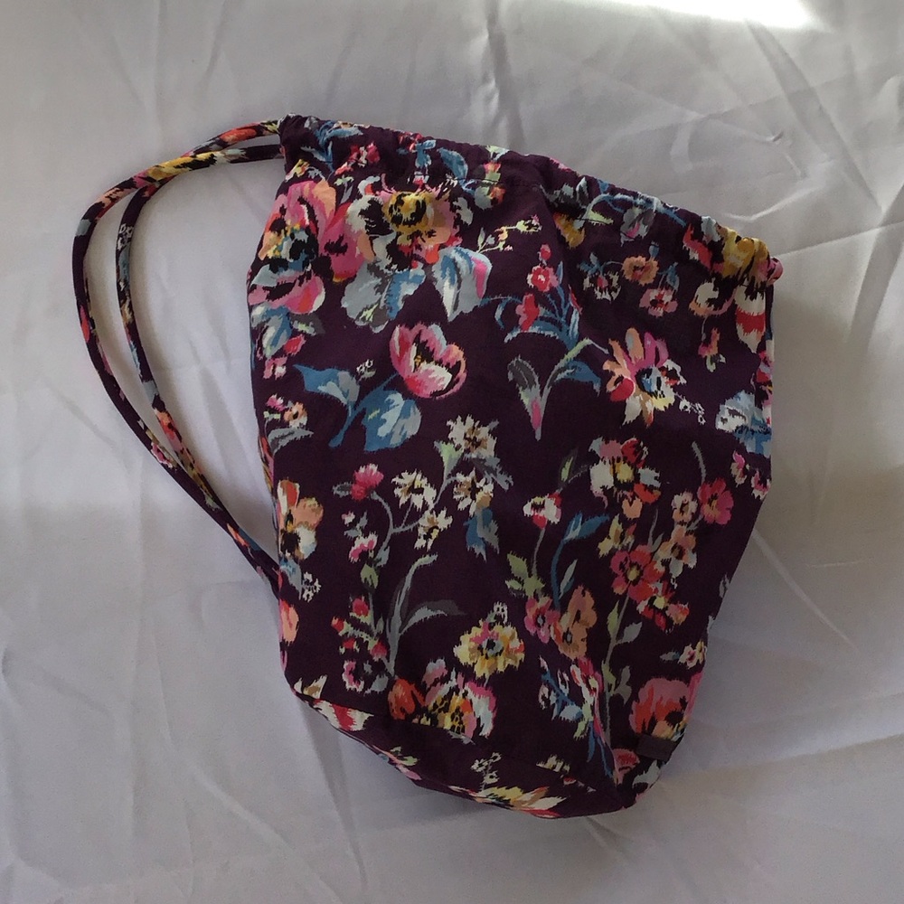 Vera Bradley Purple Floral Drawstring Backpack